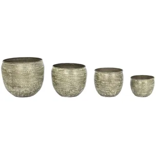 Home ESPRIT Pflanzkübel Set grün Aluminium 39 x 39 x 33 cm