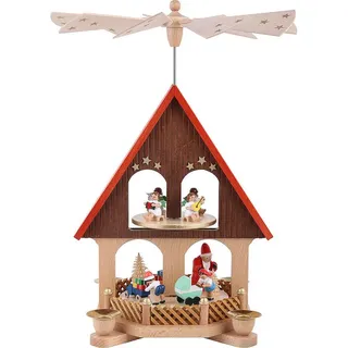 Erzgebirgische Volkskunst Richard Glässer GmbH Weihnachtspyramide Erzgebirge Richard Glässer Seiffen Pyramidenhaus Bescherung 16291