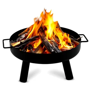 Feuerschale Ø 57 cm, Feuerkorb, Feuertonne, Feuerstelle für Garten, Terrasse und Balkon, Schwarz