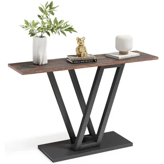 LITTLE TREE Konsolentisch Flurtisch für den Eingangsbereich 43-Zoll-Sofatisch Flurtische für das Wohnzimmer, rustikales Braun