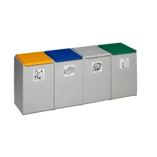 VAR Kunststoffcontainer 40 Liter, aus schlagzähem Polysterol, 4-fach, ohne Deckel