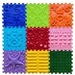 Regenbogen-Melodie Sinnesmatte 9-teiliges Set - Bunt