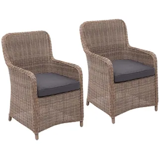 MCW Poly-Rattan Stuhl Beige , Kunststoff , 63x94x63 cm , Gartenmöbel, Gartensessel, Gartenstühle