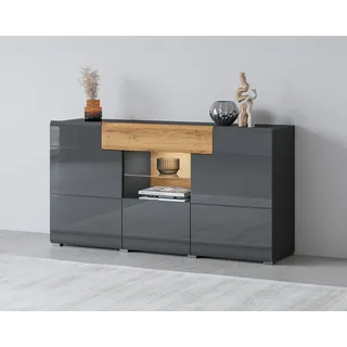 INOSIGN Sideboard »Toledo,Breite 159cm,moderne Anrichte mit dekorative Fräsungen,grifflos«, Kommode viel Stauraum, Einlegeböden verstellbar,ohne Beleuchtung