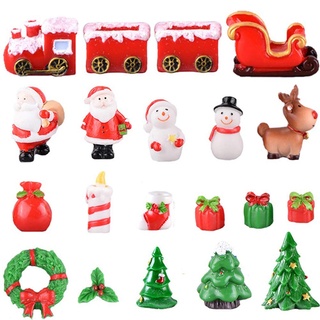 20 Stück Mini Weihnachten Figuren Weihnachten Miniatur Ornamente Kits Klein Weihnachtsmann Schneemann Rentier Weihnachtsbaum Weihnachten Deko für Garten Puppenhaus Schneekugeln Tischdeko Landschaft