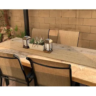 Light & Pro Wendbarer Tischläufer aus Jute, Geflochten, Bauernhaus, Natürlich, Organisch, Umweltfreundlich, Rustikaler Vintage-Esstischläufer, 33x183 cm