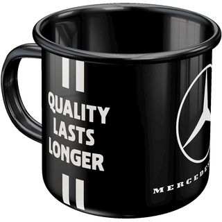 Nostalgic-Art Retro Emaille-Tasse, 360 ml, Daimler Truck – Drivers Only – Geschenk-Idee für Trucker, Camping-Becher, Vintage Design