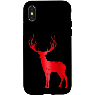 Hülle für iPhone X/XS Hirsch Chalet Geweih Retro Hirschgeweih Vintage Souvenir