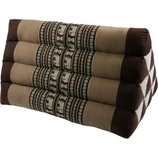 Kissen - Dreieckiger Thailändischer Stuhlmat - Entspannung - Kapok-Füllung - 50 x 30 cm - Braun