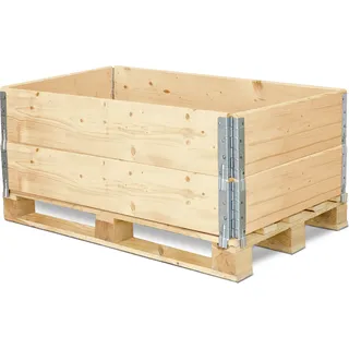 Garronda 2 Stück Holzaufsatzrahmen für Palette Aufbewahrungskiste aus Holz Palettenaufsatzrahmen Holzkiste Natural - Naturbelassen