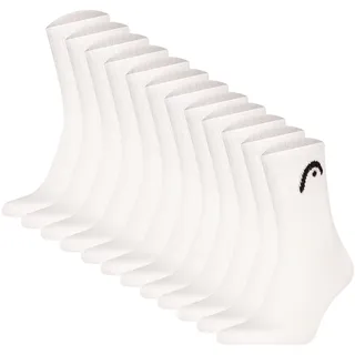 Kurzsocken HEAD "Socken All Sports Training Short Crew 12P 12er Pack", Damen, Gr. 43-46, braun (weiß), Obermaterial: 78% Baumwolle CO. 16% Polyester PES. 4% Polyamid PA. 2% Elasthan EL., Socken Kurzsocken