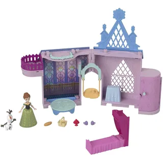 Mattel Disney Die Eiskönigin Storytime Stackers-Spielset, Puppenhaus von Annas Schloss in Arendelle mit kleiner Puppe, Olaf und 7 Zubehörteilen, inspiriert von den Disney-Filmen Die Eiskönigin“, JDP65