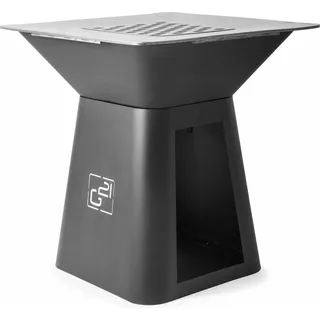 Montana Grill Schwarz mit 85x85 cm Kochfläche, Plancha-Funktion und doppelwandigem Feuerraum - Schwarz