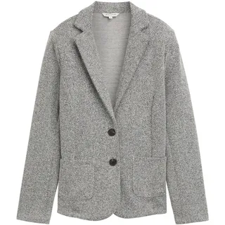 Tom Tailor Damen Blazer mit Fischgrätenmuster, grau, Fischgrät, Gr. XXL