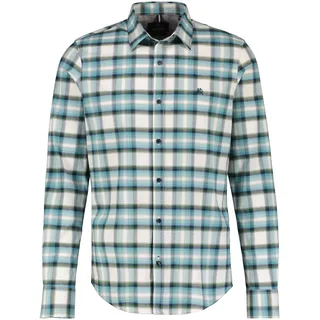 LERROS Karohemd, mit Logo Stickerei, blau