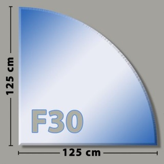 Viertelkreis G14 Funkenschutzplatte - Glasplatte ESG | 1250 x 1250 mm