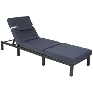 MCW Poly-Rattan Sonnenliege Premium Anthrazit, Grau , Kunststoff , 60x71x198 cm , Gartenmöbel, Gartenliegen
