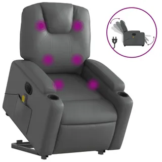 vidaXL Massagesessel mit Aufstehhilfe Elektrisch Grau Kunstleder - Grau