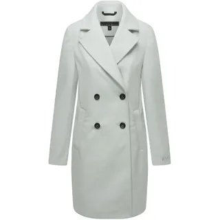 Navahoo Damen Mantel in Woll-Optik langer Klassischer Trenchcoat Frostjuwel 14 Ice Blue Gr. M - M