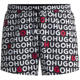 HUGO Herren Tortuga Logo-Druck-Badeshorts mit Tunnelzug Schwarz001 M