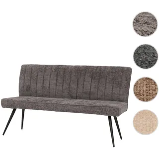 Sitzbank HWC-K16, Esszimmerbank Bank Polsterbank, Rückenlehne Stoff/Textil Chenille Metall 160cm ~ g