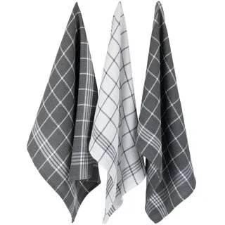 DII J&M Home Fashions Frottee-Geschirrtuch Set für die Küche Assorted grau