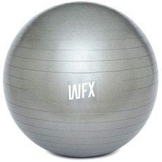 #DoYourFitness Gymnastikball | Vielseitiges Fitnesstraining für Rücken, Bauch etc. | Stabil als Sitzball für gesunde Haltung | Anti-Burst-System für Ihr Workout [Silber - 55cm]
