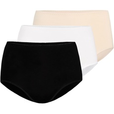 Teyli Damen 3er Pack Slips aus Hochwertiger Baumwolle Damen Unterhosen Damen Unterwäsche Pantys Damen Slips (DE/NL/SE/PL, Alphanumerisch, S, Regular, Regular, Schwarz, Weiß, Beige)