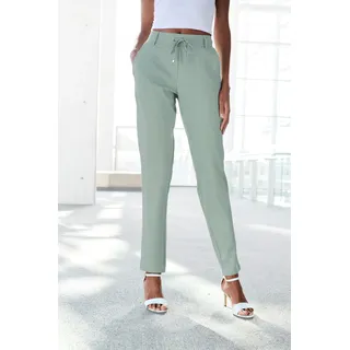 Jogger Pants LASCANA, Damen, Gr. 36, N-Gr, grün (mint), Sweatware, Obermaterial: 70% Viskose, 25% Polyamid, 5% Elasthan, unifarben, Basic schmal knöchelfrei, Hosen Jogger Pants, mit elastischem Bund und Gürtelschlaufen, Loungewear, Topseller