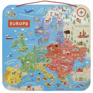 Janod Karte Von Europa Magnetische Version Deutsch - Multicolor - One Size