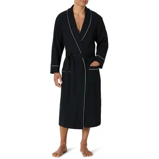 Amazon Essentials Herren Leichter Waffel-Bademantel (Erhältlich In Den Größen Schwer Und Groß), Schwarz, 3XL Große Größen