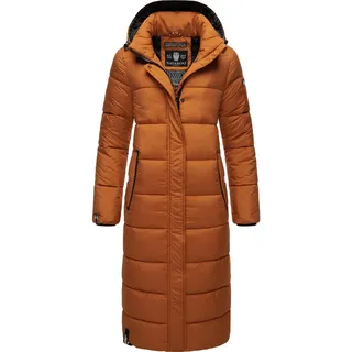 Navahoo Damen, Wintermantel warmer Steppmantel lang mit abnehmbarer Kapuze Isalie Rusty Cinnamon Gr. XXL - XXL