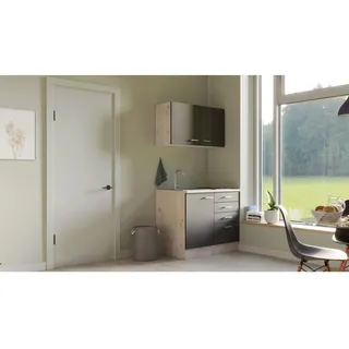 Flex-Well Küchenzeile Morena 100 cm braun