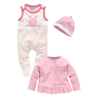 Klitzeklein Strampler, Jäckchen & Mütze »3tlg Baby-Set, für kleine Mädchen«, aus Bio-Baumwolle, rosa