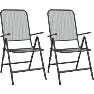 vidaXL Klappbare Gartenstühle 50,3 x 50,3 x 106 cm grau 2 St.