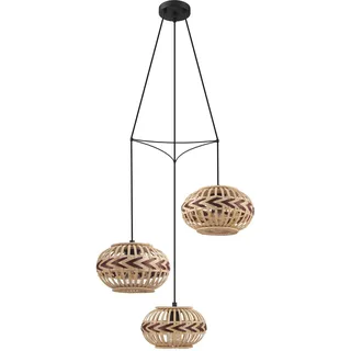 EGLO Dondarrion 1-flg. E27 30 cm Holzkorb geflochten rot