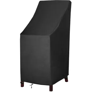 MAVINCHER Stapelbare Terrassenstuhlhussen, hohe Rückenlehne, Outdoor-Stuhlhussen, 600D, strapazierfähig, wasserdicht, für Rasen, Barhocker, Möbelbezüge, passend für 4–6 stapelbare Esszimmerstühle, 68