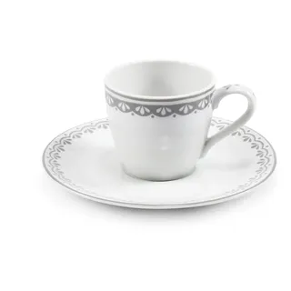 Leander álek s podálkem na espresso, 0,07 l, HyggeLine, edá, Leander, eský porcelán - Grau