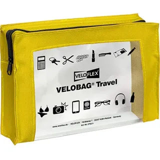 Veloflex 2705310 - VELOBAG Travel DIN A5 Kleinkrambeutel Reißverschlusstasche Mehrzwecktasche, Textil und PVC, gelb,