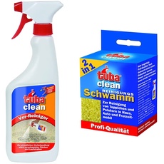 TUBA CLEAN clean Teppich-/Polsterreiniger Vor-Reiniger 500 ml Sprühflasche & REINIGUNGS-Schwamm