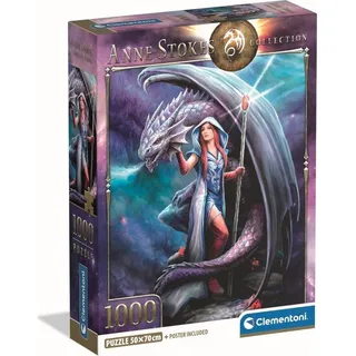 Clementoni Puzzle 1000el Anne Stokes Dragon Mage – Relaksujca Rozrywka dla Caej Rodziny
