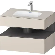 Duravit Qatego Einbauwaschtisch mit Konsolenwaschtischunterbau, 800x550x600mm, Nische Graphit Matt, QA4785049, Farbe: Taupe Matt