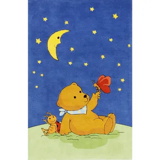 Kinderteppich , Blau, Grün , Textil , Tier , rechteckig , 110x170 cm , Textiles Vertrauen - Oeko-Tex® , für Fußbodenheizung geeignet , Teppiche und Böden, Teppiche, Kinderteppiche