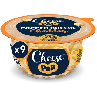 Cheesepop Überraschenderweise Knusprig & Luftig, Geringfügig Spicy & Cremig | Reich an Eiweiß | 100% Cheddar Käse Gepoppter Imbiss, 9x65g