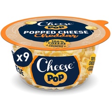 Cheesepop Überraschenderweise Knusprig & Luftig, Geringfügig Spicy & Cremig | Reich an Eiweiß | 100% Cheddar Käse Gepoppter Imbiss, 9x65g