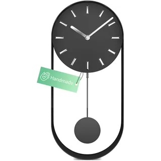 MEBUS Moderne Pendeluhr 40,0 cm 40 x 20 grau/schwarz