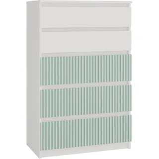 Topeshop M5 FR MINT KPL, Mintfarbe, Weiß, 5 Schublade(n), Partikelbord, 700 mm, 400 mm, 1095 mm - Weiß