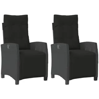 vidaXL Gartensessel 59,1 x 43,5 x 34,1 cm schwarz 2 St.