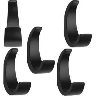 SOTECH 5 Stück Garderobenhaken VETRIN schwarz matt 69 x 24 x 43,5 mm mit verdeckter Montage Kleiderhaken aus der BlackLine Kollektion