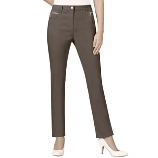 Stretch-Hose STEHMANN, Damen, Gr. 72, Langgrößen, grau (taupe), 72% Viskose, 25% Polyamid, 3% Elasthan, unifarben, lang, Hosen Stretch-Hose